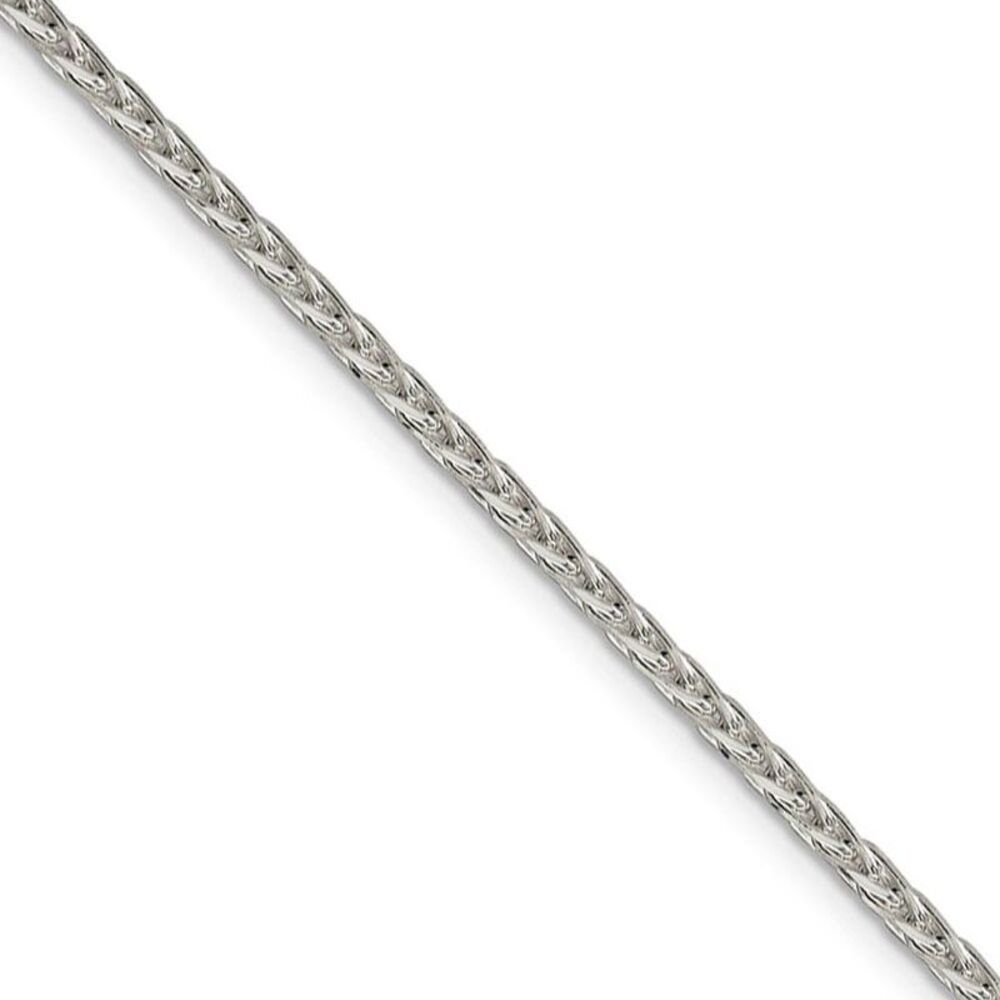 2.5mm Sterling Silver, Diamond Cut Solid Spiga Chain Necklace, 30 Inch